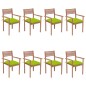 vidaXL Sillas apilables de jardín 8 uds madera de teca con cojines vidaXL Sillas apilables de jardín 8 uds madera de teca con cojines