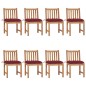 vidaXL Sillas de jardín 8 unidades madera maciza de teca con cojines vidaXL Sillas de jardín 8 unidades madera maciza de teca con cojines