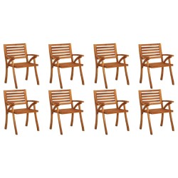 vidaXL Sillas de jardín 8 uds madera maciza de teca con cojines