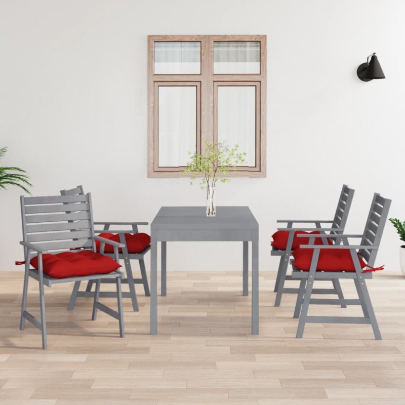 vidaXL Sillas de comedor jardín con cojines 4 uds madera maciza acacia vidaXL Sillas de comedor jardín con cojines 4 uds madera maciza acacia