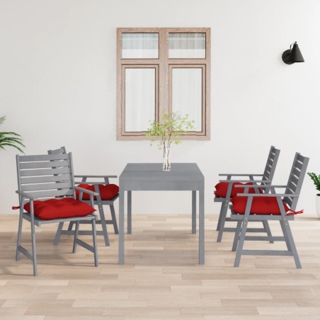 vidaXL Sillas de comedor jardín con cojines 4 uds madera maciza acacia