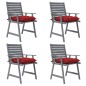 vidaXL Sillas de comedor jardín con cojines 4 uds madera maciza acacia vidaXL Sillas de comedor jardín con cojines 4 uds madera maciza acacia