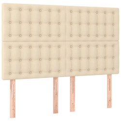 vidaXL Cabeceros 4 unidades tela color crema 72x5x78/88 cm