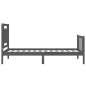 vidaXL Estructura de cama con cabecero madera maciza gris 90x190 cm vidaXL Estructura de cama con cabecero madera maciza gris 90x190 cm