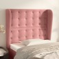 vidaXL Cabecero con orejas de terciopelo rosa 103x23x118/128 cm vidaXL Cabecero con orejas de terciopelo rosa 103x23x118/128 cm