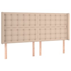 vidaXL Cabecero con orejas cuero sintético capuchino 183x16x118/128 cm