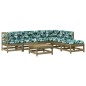 vidaXL Juego de muebles jardín 7 pzas y cojines madera pino impregnada vidaXL Juego de muebles jardín 7 pzas y cojines madera pino impregnada
