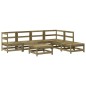 vidaXL Juego de muebles jardín 7 pzas y cojines madera pino impregnada vidaXL Juego de muebles jardín 7 pzas y cojines madera pino impregnada