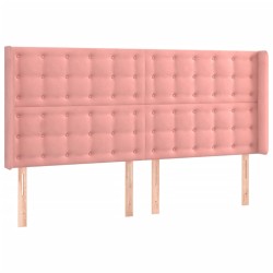 vidaXL Cabecero con orejas de terciopelo rosa 203x16x118/128 cm