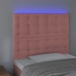 vidaXL Cabecero con luces LED terciopelo rosa 100x5x118/128 cm vidaXL Cabecero con luces LED terciopelo rosa 100x5x118/128 cm