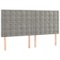 vidaXL Cabecero con luces LED terciopelo gris claro 180x5x118/128 cm vidaXL Cabecero con luces LED terciopelo gris claro 180x5x118/128 cm