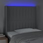 vidaXL Cabecero con LED de tela gris claro 103x16x118/128 cm vidaXL Cabecero con LED de tela gris claro 103x16x118/128 cm