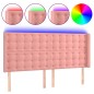 vidaXL Cabecero con LED de terciopelo rosa 203x16x118/128 cm vidaXL Cabecero con LED de terciopelo rosa 203x16x118/128 cm