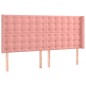 vidaXL Cabecero con LED de terciopelo rosa 203x16x118/128 cm vidaXL Cabecero con LED de terciopelo rosa 203x16x118/128 cm