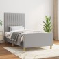 vidaXL Estructura de cama con cabecero de tela gris claro 100x200 cm vidaXL Estructura de cama con cabecero de tela gris claro 100x200 cm