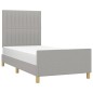 vidaXL Estructura de cama con cabecero de tela gris claro 100x200 cm vidaXL Estructura de cama con cabecero de tela gris claro 100x200 cm