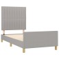 vidaXL Estructura de cama con cabecero de tela gris claro 100x200 cm vidaXL Estructura de cama con cabecero de tela gris claro 100x200 cm