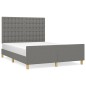 vidaXL Estructura de cama con cabecero de tela gris oscuro 140x200 cm vidaXL Estructura de cama con cabecero de tela gris oscuro 140x200 cm