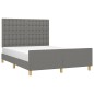vidaXL Estructura de cama con cabecero de tela gris oscuro 140x200 cm vidaXL Estructura de cama con cabecero de tela gris oscuro 140x200 cm