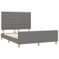 vidaXL Estructura de cama con cabecero de tela gris oscuro 140x200 cm vidaXL Estructura de cama con cabecero de tela gris oscuro 140x200 cm