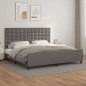 vidaXL Estructura de cama con cabecero cuero sintético gris 200x200 cm vidaXL Estructura de cama con cabecero cuero sintético gris 200x200 cm