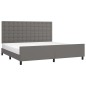 vidaXL Estructura de cama con cabecero cuero sintético gris 200x200 cm vidaXL Estructura de cama con cabecero cuero sintético gris 200x200 cm