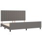 vidaXL Estructura de cama con cabecero cuero sintético gris 200x200 cm vidaXL Estructura de cama con cabecero cuero sintético gris 200x200 cm