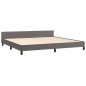 vidaXL Estructura de cama con cabecero cuero sintético gris 200x200 cm vidaXL Estructura de cama con cabecero cuero sintético gris 200x200 cm