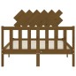 vidaXL Estructura de cama matrimonio con cabecero madera marrón miel vidaXL Estructura de cama matrimonio con cabecero madera marrón miel