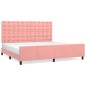 vidaXL Estructura de cama con cabecero de terciopelo rosa 200x200 cm vidaXL Estructura de cama con cabecero de terciopelo rosa 200x200 cm