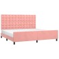 vidaXL Estructura de cama con cabecero de terciopelo rosa 200x200 cm vidaXL Estructura de cama con cabecero de terciopelo rosa 200x200 cm