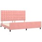 vidaXL Estructura de cama con cabecero de terciopelo rosa 200x200 cm vidaXL Estructura de cama con cabecero de terciopelo rosa 200x200 cm