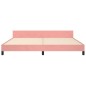 vidaXL Estructura de cama con cabecero de terciopelo rosa 200x200 cm vidaXL Estructura de cama con cabecero de terciopelo rosa 200x200 cm