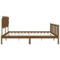 vidaXL Estructura de cama matrimonio con cabecero madera marrón miel vidaXL Estructura de cama matrimonio con cabecero madera marrón miel