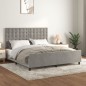 vidaXL Estructura de cama con cabecero terciopelo gris claro 180x200cm vidaXL Estructura de cama con cabecero terciopelo gris claro 180x200cm