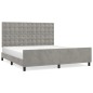 vidaXL Estructura de cama con cabecero terciopelo gris claro 180x200cm vidaXL Estructura de cama con cabecero terciopelo gris claro 180x200cm