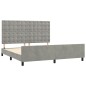 vidaXL Estructura de cama con cabecero terciopelo gris claro 180x200cm vidaXL Estructura de cama con cabecero terciopelo gris claro 180x200cm