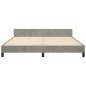 vidaXL Estructura de cama con cabecero terciopelo gris claro 180x200cm vidaXL Estructura de cama con cabecero terciopelo gris claro 180x200cm