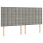 vidaXL Estructura de cama con cabecero terciopelo gris claro 180x200cm vidaXL Estructura de cama con cabecero terciopelo gris claro 180x200cm