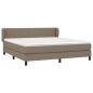 vidaXL Cama box spring con colchón tela gris taupe 160x200 cm vidaXL Cama box spring con colchón tela gris taupe 160x200 cm