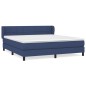 vidaXL Cama box spring con colchón tela azul 160x200 cm vidaXL Cama box spring con colchón tela azul 160x200 cm