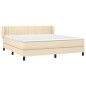 vidaXL Cama box spring con colchón tela color crema 160x200 cm vidaXL Cama box spring con colchón tela color crema 160x200 cm