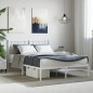vidaXL Estructura de cama de metal con cabecero blanca 150x200 cm vidaXL Estructura de cama de metal con cabecero blanca 150x200 cm