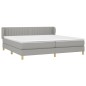 vidaXL Cama box spring con colchón tela gris claro 200x200 cm vidaXL Cama box spring con colchón tela gris claro 200x200 cm