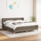 vidaXL Cama box spring con colchón tela gris taupe 160x200 cm vidaXL Cama box spring con colchón tela gris taupe 160x200 cm