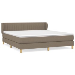 vidaXL Cama box spring con colchón tela gris taupe 160x200 cm