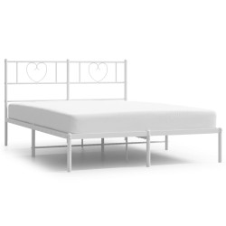 vidaXL Estructura de cama de metal con cabecero blanca 150x200 cm
