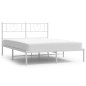 vidaXL Estructura de cama de metal con cabecero blanca 150x200 cm vidaXL Estructura de cama de metal con cabecero blanca 150x200 cm