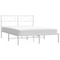 vidaXL Estructura de cama de metal con cabecero blanca 150x200 cm vidaXL Estructura de cama de metal con cabecero blanca 150x200 cm