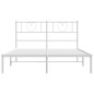 vidaXL Estructura de cama de metal con cabecero blanca 150x200 cm vidaXL Estructura de cama de metal con cabecero blanca 150x200 cm